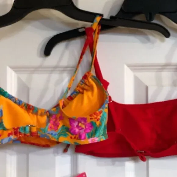 XHILARATION - NWT Juniors Sz M Set of 2 Bikini Tops in Fun Bright Colors 👙 - Picture 4 of 16